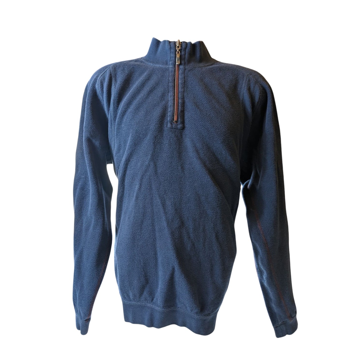 Tommy Bahama Pullover Sweatshirt Mens Large Zip Navy Blue Fleece Preppy Warm