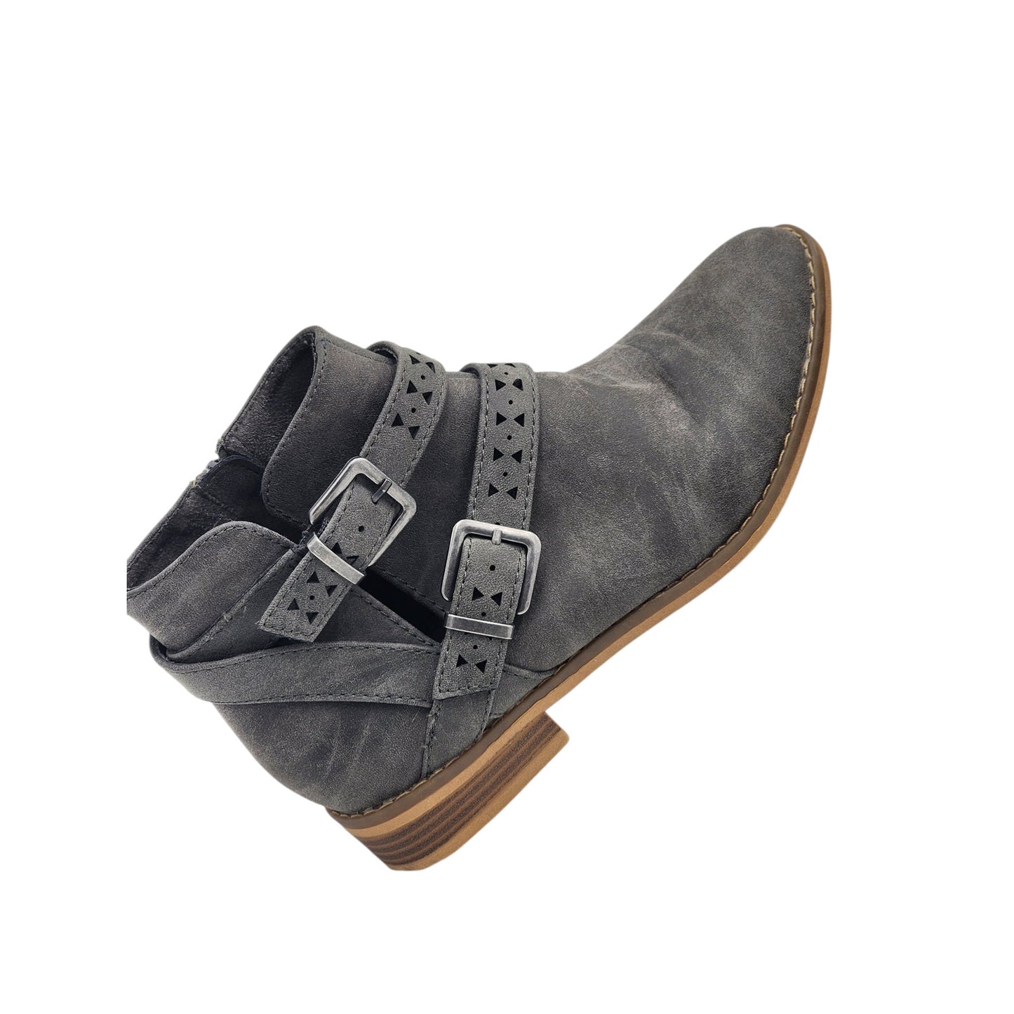 Rocket Dog Ankle Boots Womens 8.5 Gray Suede Western Style Boho Cottagecore