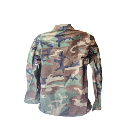 Vintage US Air Force BDU Camo Shirt Medium Woodland Military Jacket Army 90s