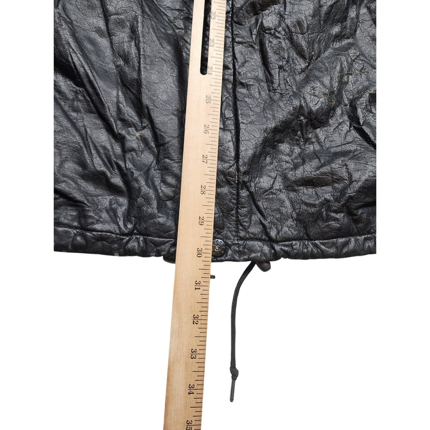 Petroff Leather Jacket Large 52 Zip Crinkle Bomber Vintage Moto Grunge 90s Y2K