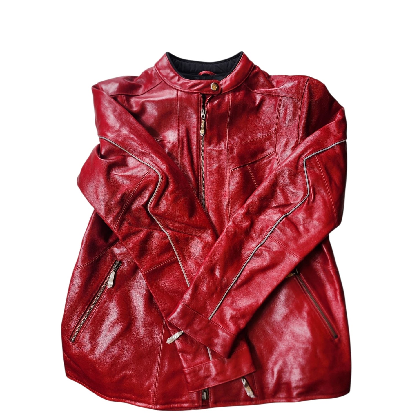 Hein Gericke Leather Moto Jacket Womens 12 Lined Cafe Racer Motorcycle Biker