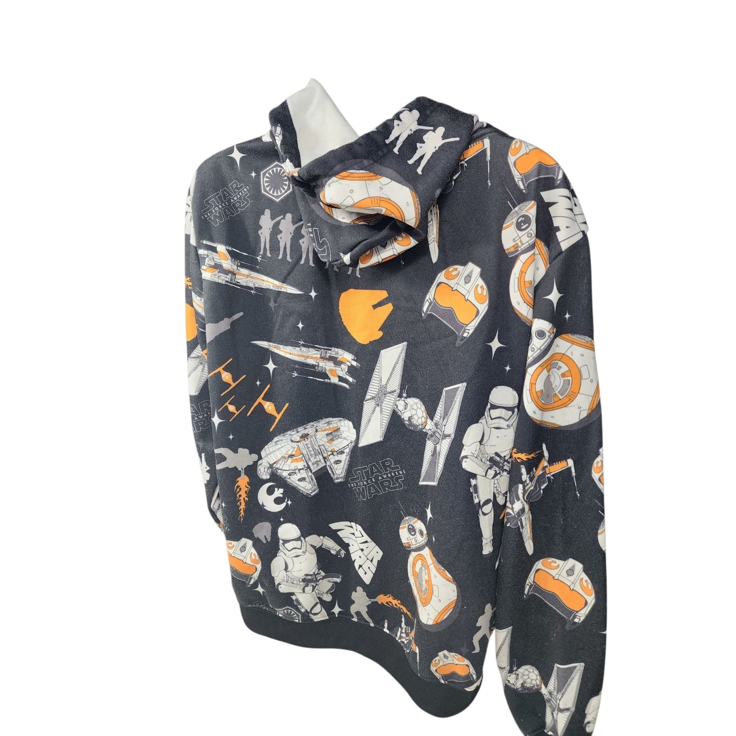 Star Wars Full Zip Hoodie Men Large Womens 2XL BB-8 Millennium Sweatshirt Lounge