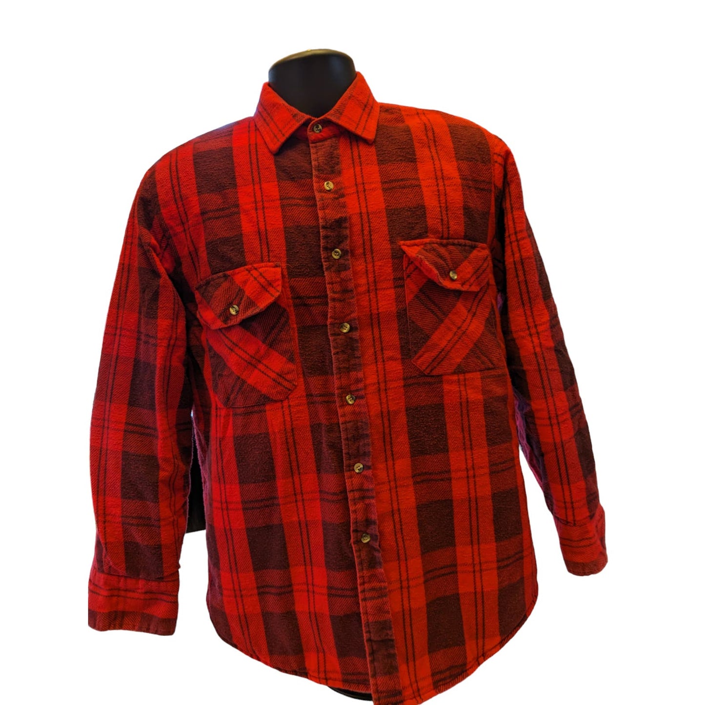 Vintage Hunters Lane Flannel Shirt Mens Medium Plaid Lumberjack Outdoor Rugged