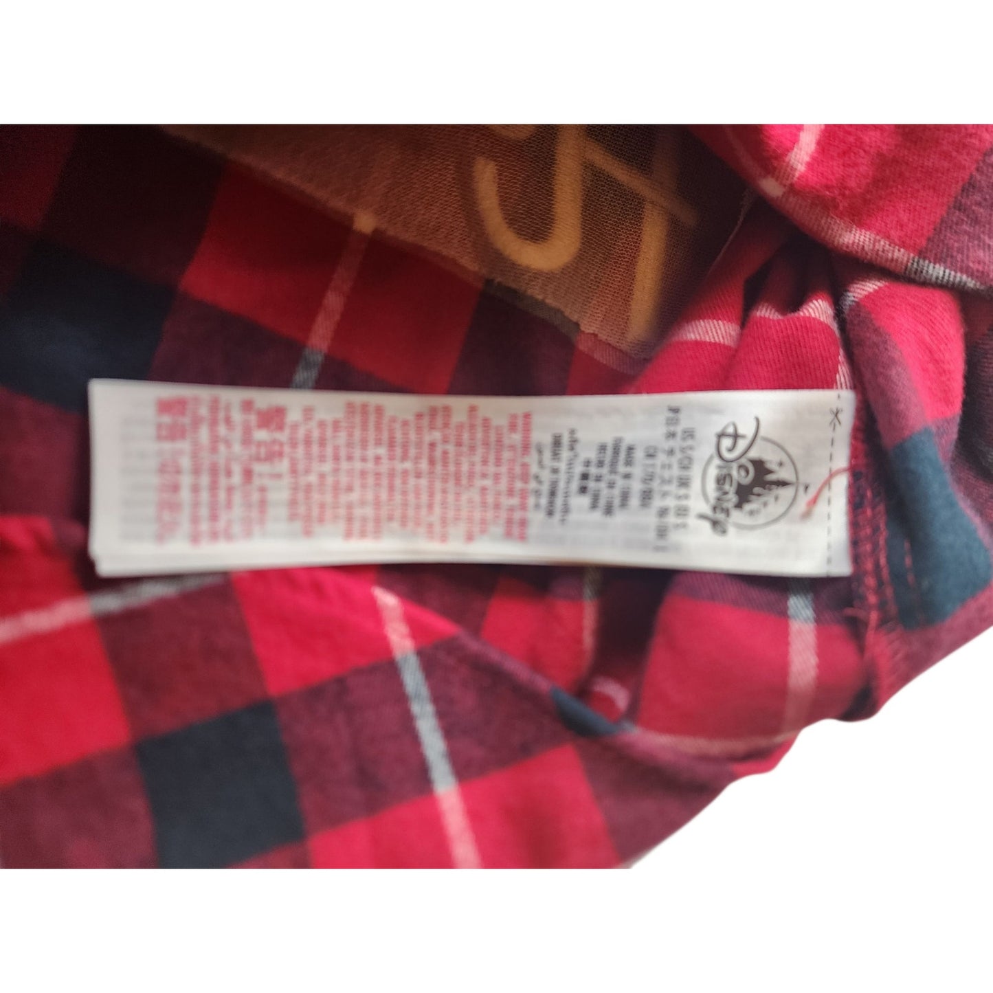 Disney Mickey Plaid Flannel Shirt Large Seasons Greeting Holiday Lodge Christmas