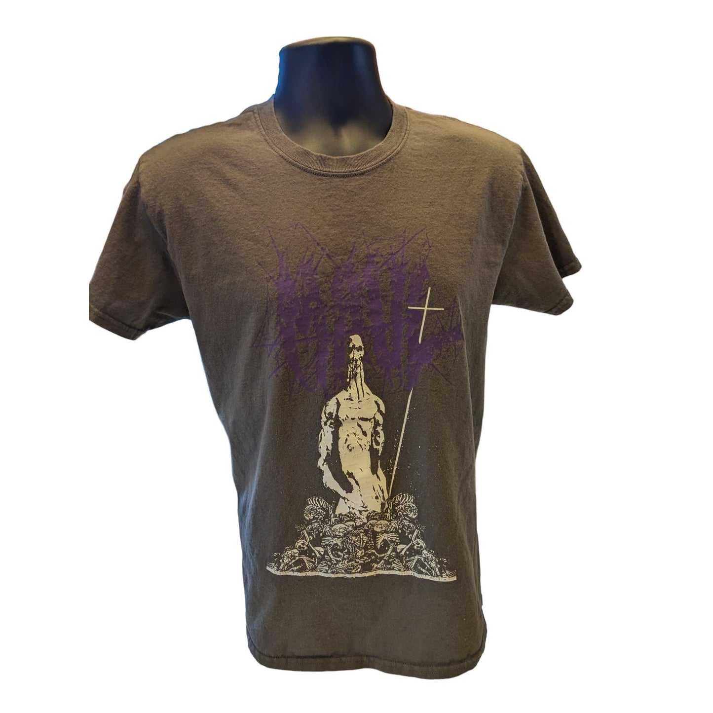 Gothic Graphic Tee T Shirt Mens Medium Short Sleeve Skeleton Macabre Heavy Metal