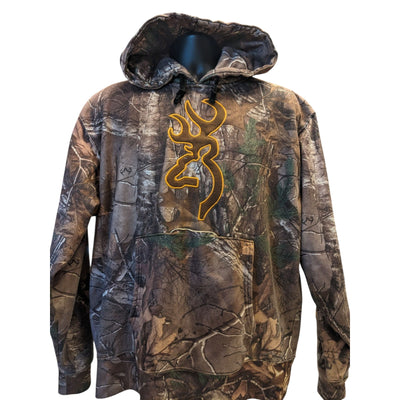 Browning Camo Hoodie Mens Large Pullover Hunting Sweatshirt Realtree Pattern