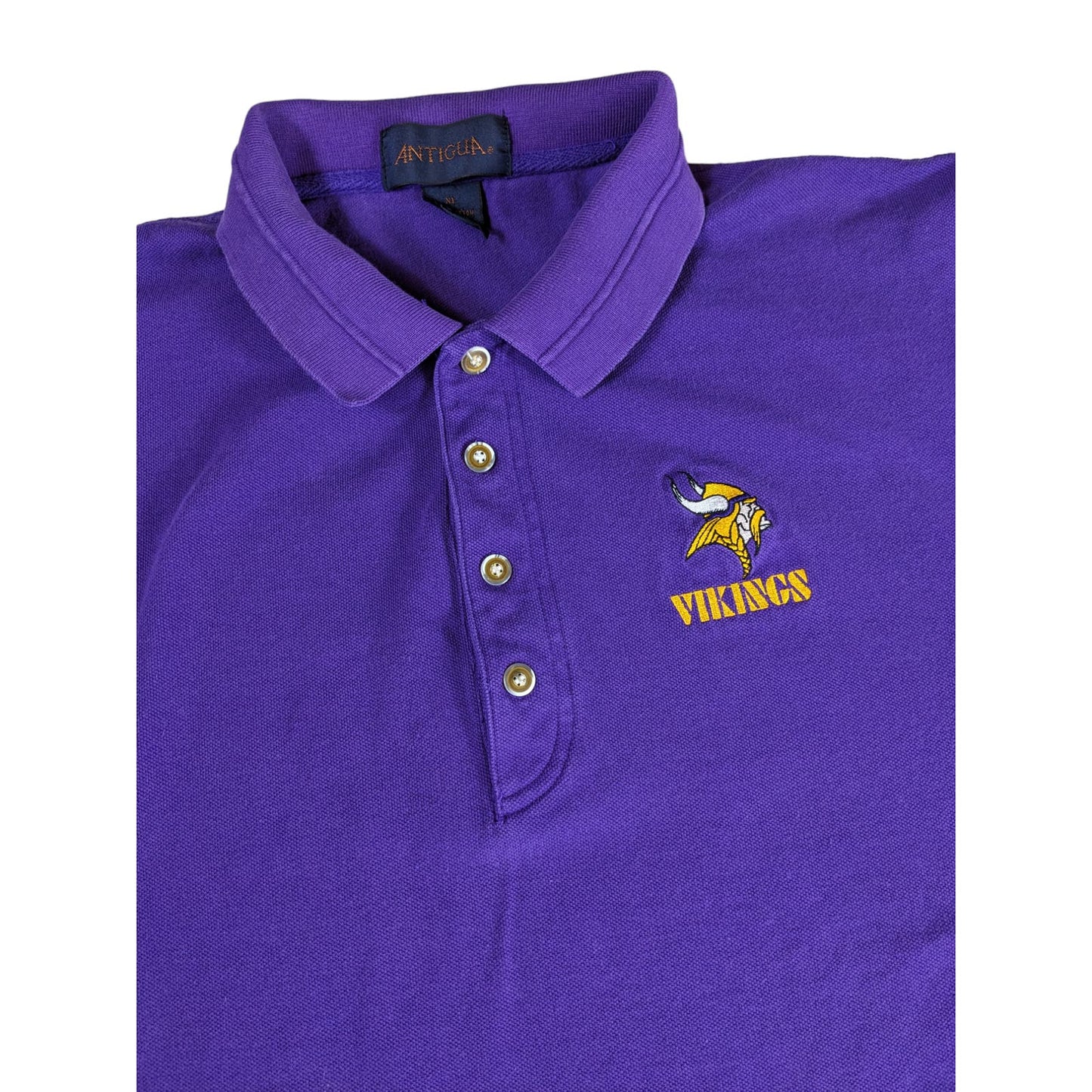Antigua Polo Golf Shirt MN Vikings Mens XL Short Sleeve Purple Minnesota