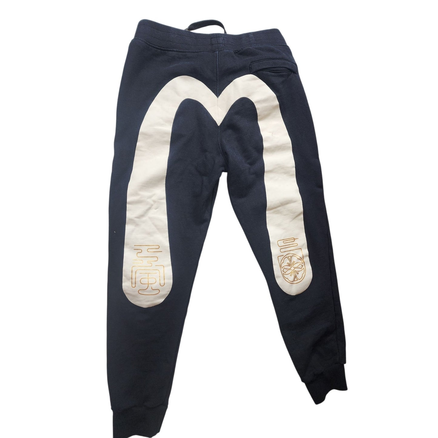 EVISU Heritage Custom Made Sweatpants Men Medium Logo Joggers Streetwear Graphic