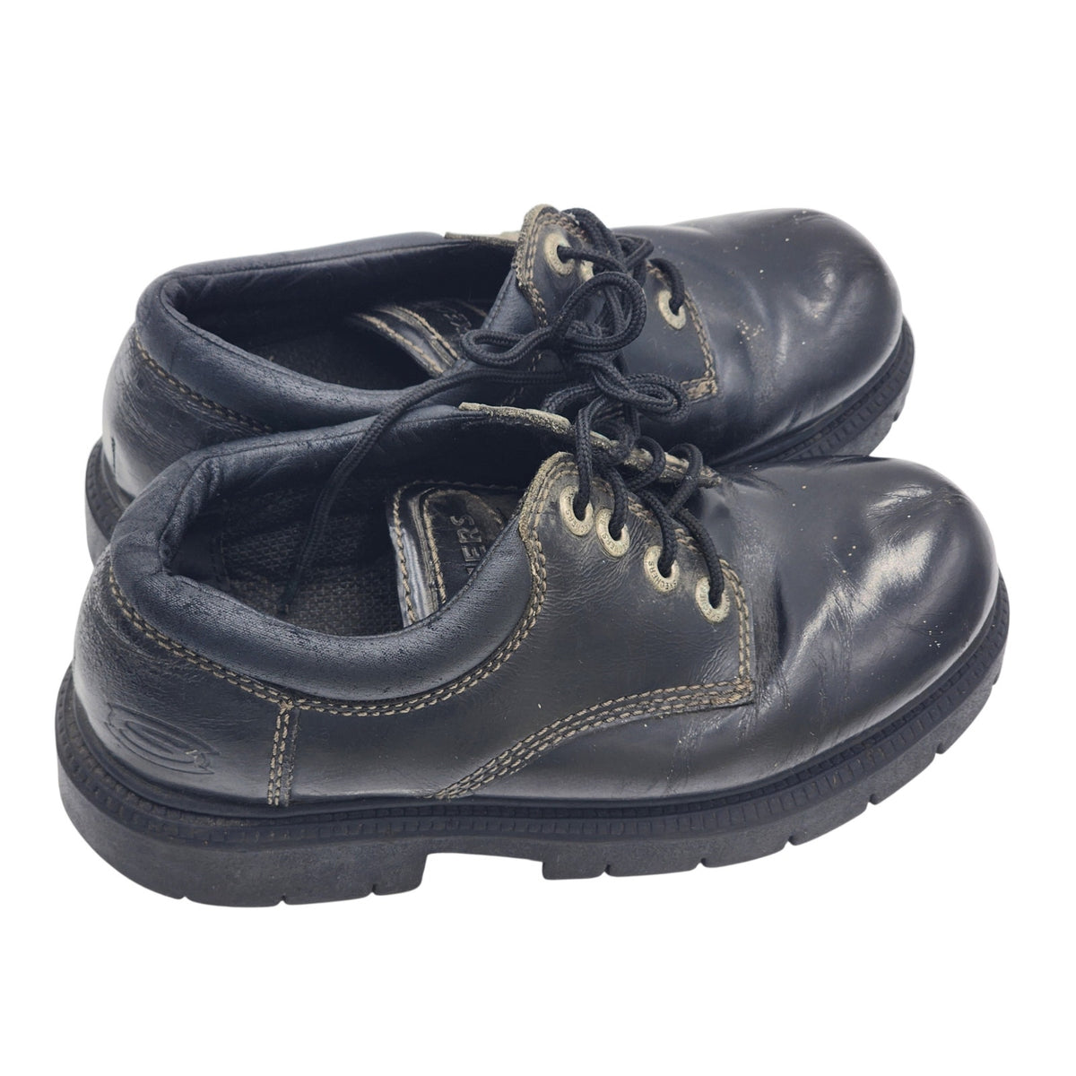 Skechers Leather Shoes Lace Up Mens 8 Rugged Lug Sole Work Casual SN6790 Oxford