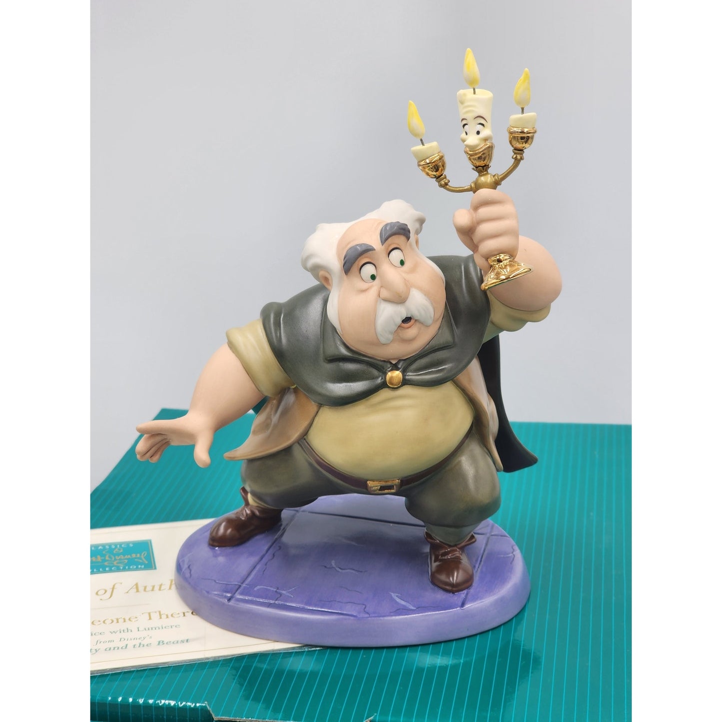 WDCC Beauty and the Beast Is Someone There? Maurice Lumiere Disney COA Box