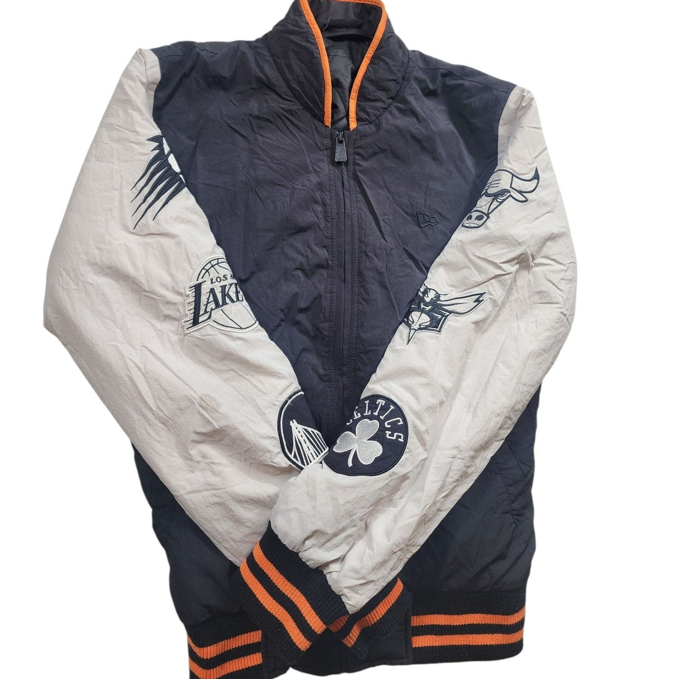 New Era NBA East West Coast Varsity Jacket Small Bomber Lakers Bulls Celtics