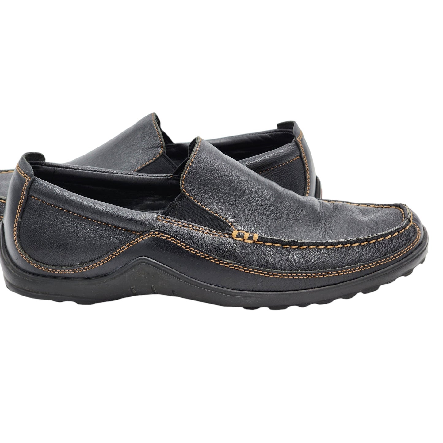 Cole Haan Shoes Loafers Mens 9M Black Leather Comfort Slip On Moc Toe C03557