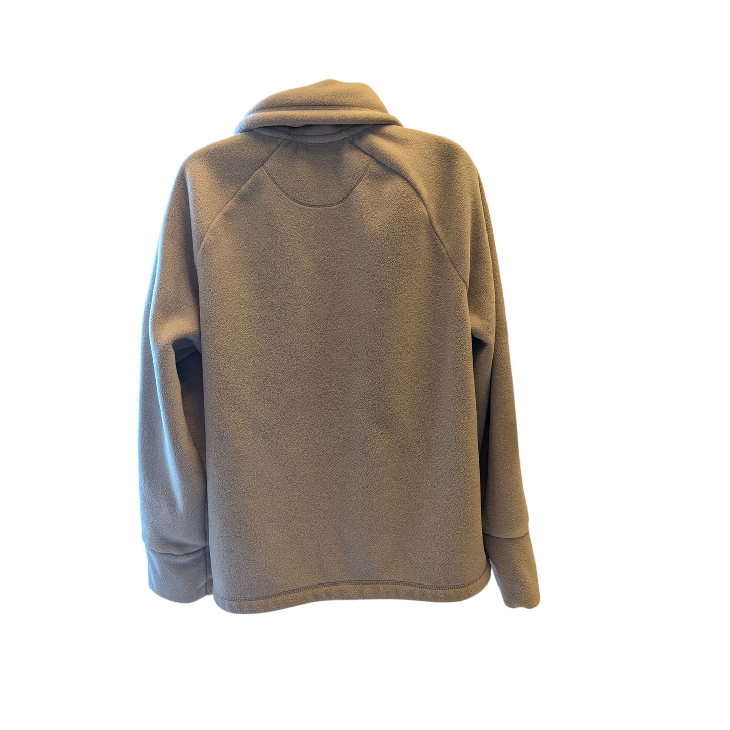 Calvin Klein Performance Fleece Jacket Women Large Zip Beige Pink Soft Warm Cozy