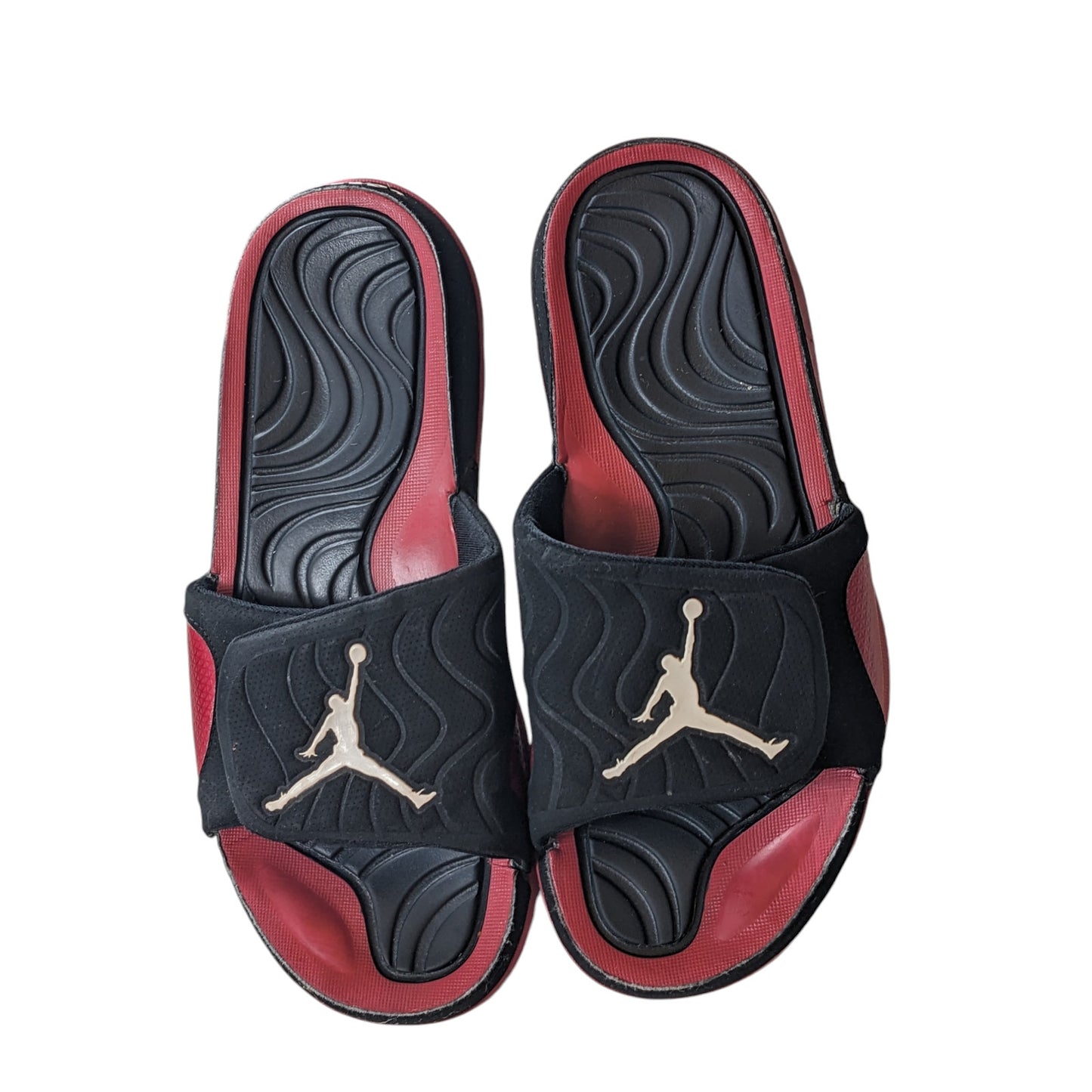 Nike Air Jordan Slides Sandals Mens 8 Black Red Adjust Strap Summer 705163-001