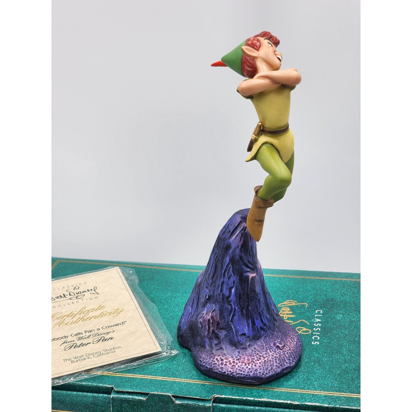 WDCC Peter Pan Figurine Nobody Calls Pan a Coward Vintage Disney Retired Box COA