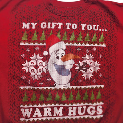 Disney Frozen Christmas Sweatshirt XL Red Ugly Sweater Holiday Graphic Pullover