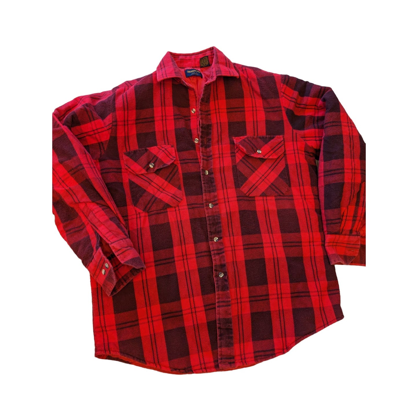 Vintage Hunters Lane Flannel Shirt Mens Medium Plaid Lumberjack Outdoor Rugged