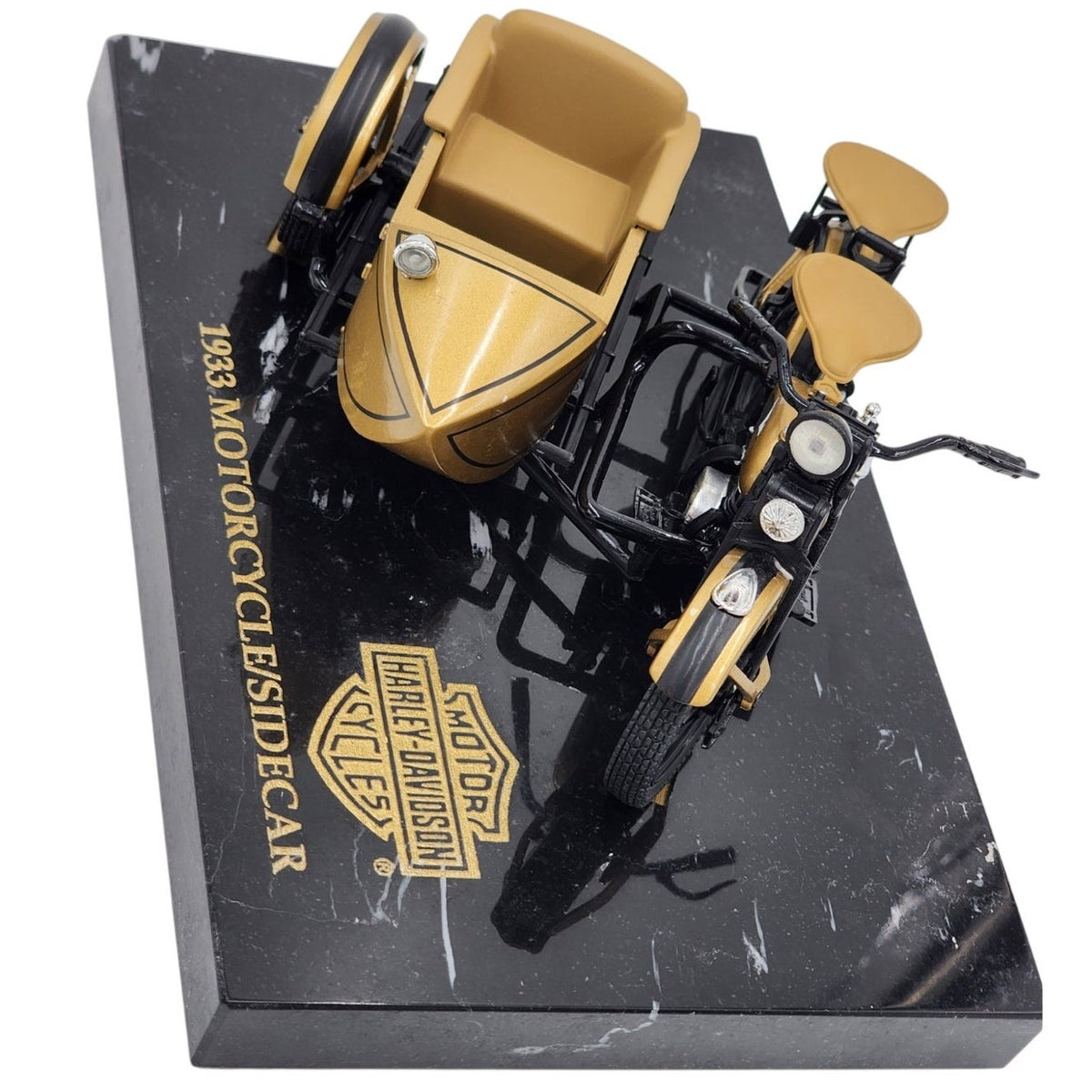 Harley Davidson 1933 Motorcycle Sidecar Bank Marble 1/12 Ultra COA 99205-94v Box