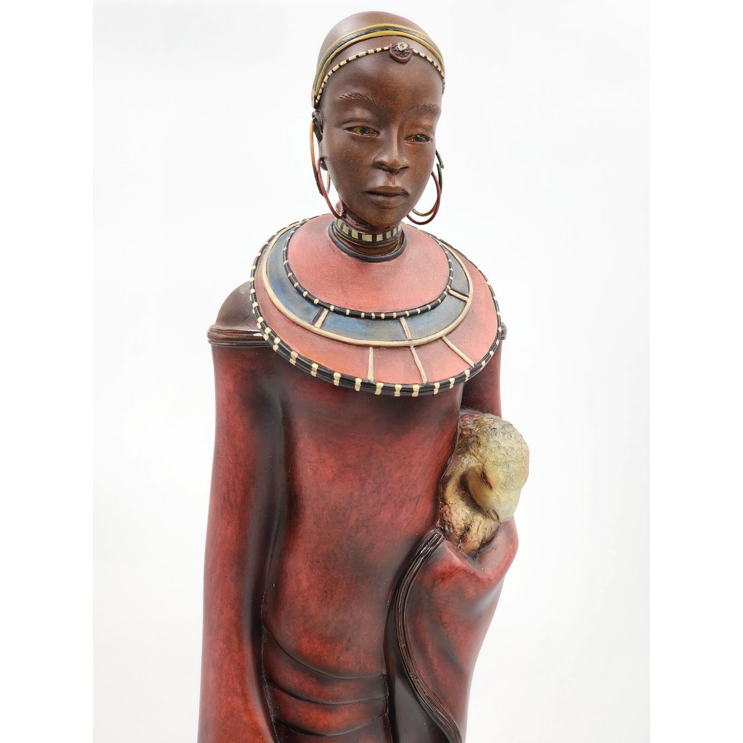 Stacy Bayne Africa Sculpture Village Life Dafina Gift Treasure Patina Tribal 21"
