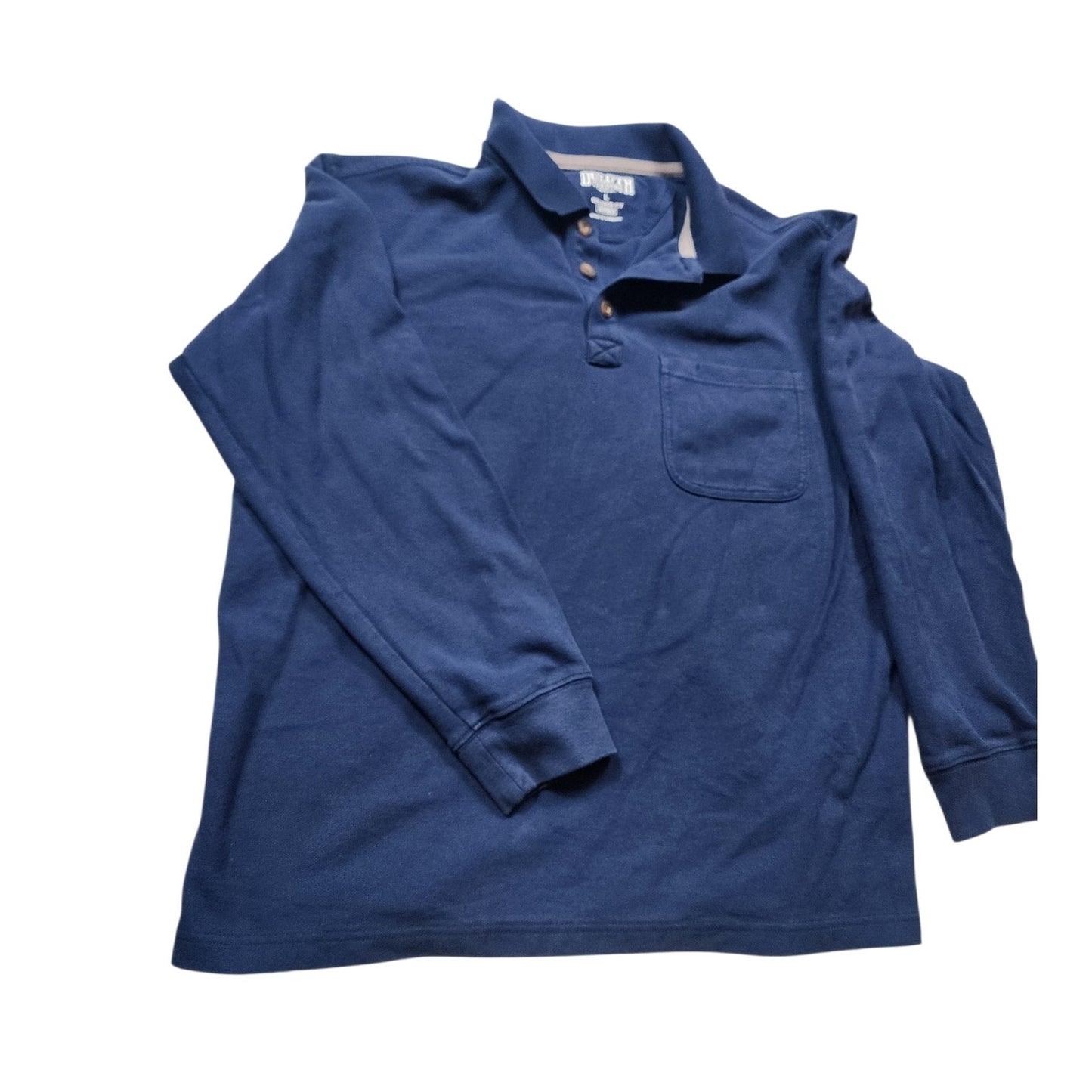 Duluth Trading Shirt Large No Polo Long Sleeve Relaxed Casual Pullover Henley