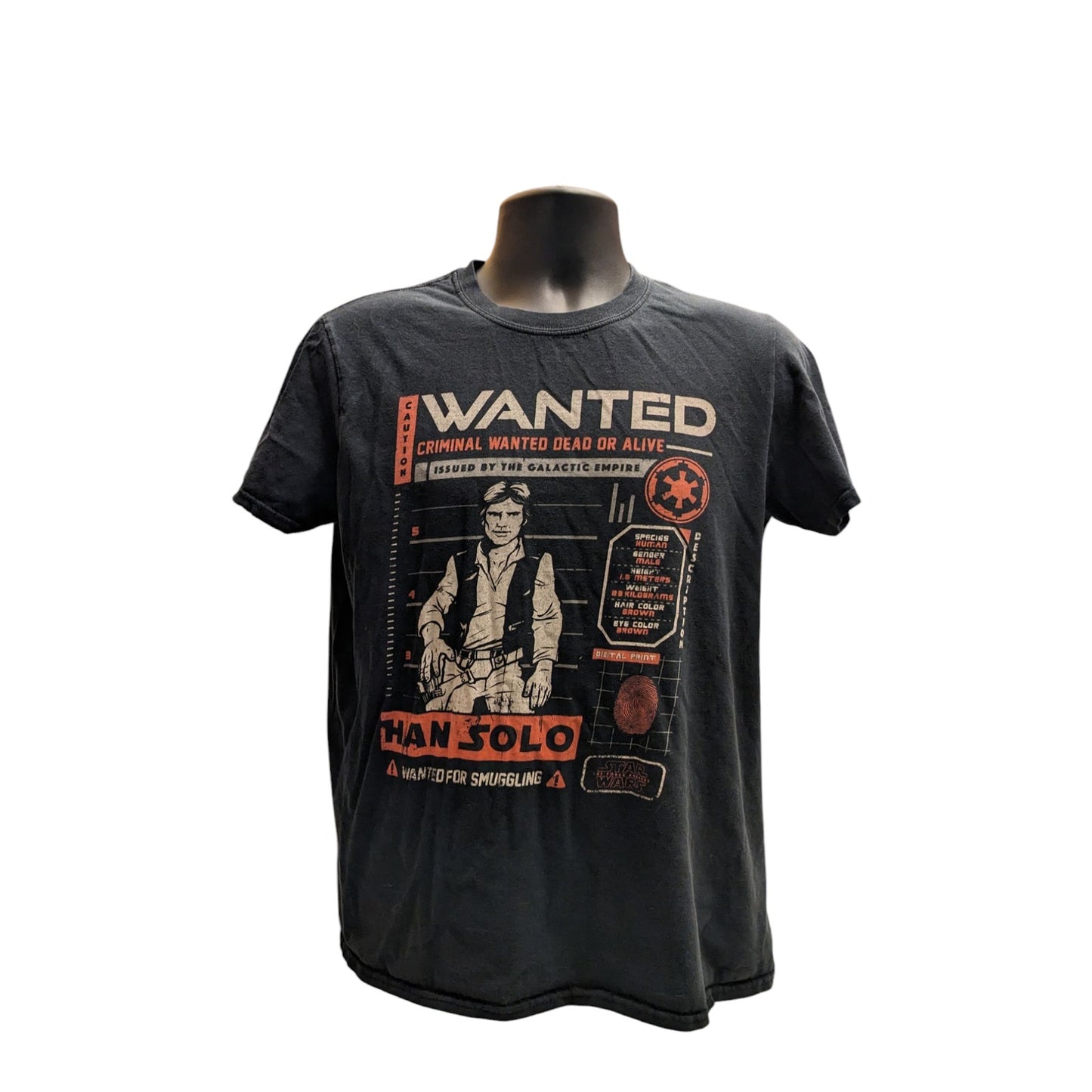 Funko Star Wars Han Solo Wanted Graphic Tee Men Small Women M Smuggler Shirt