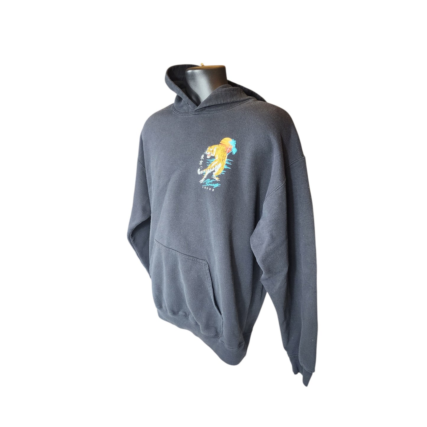 Riot Society Tiger Tokyo Hoodie Large Graphic Japan Streetwear Sunset Skater Y2K