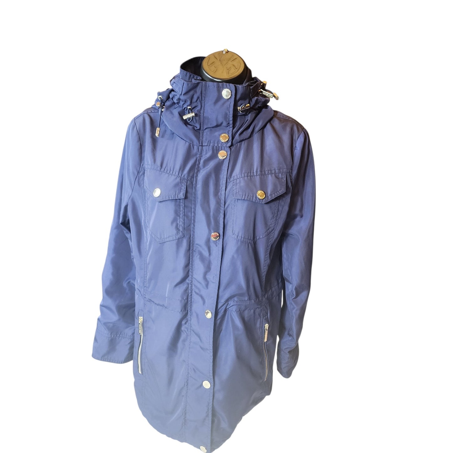 Michael Kors Hooded Anorak Jacket Womens Small Drawstring Light Windbreaker Rain