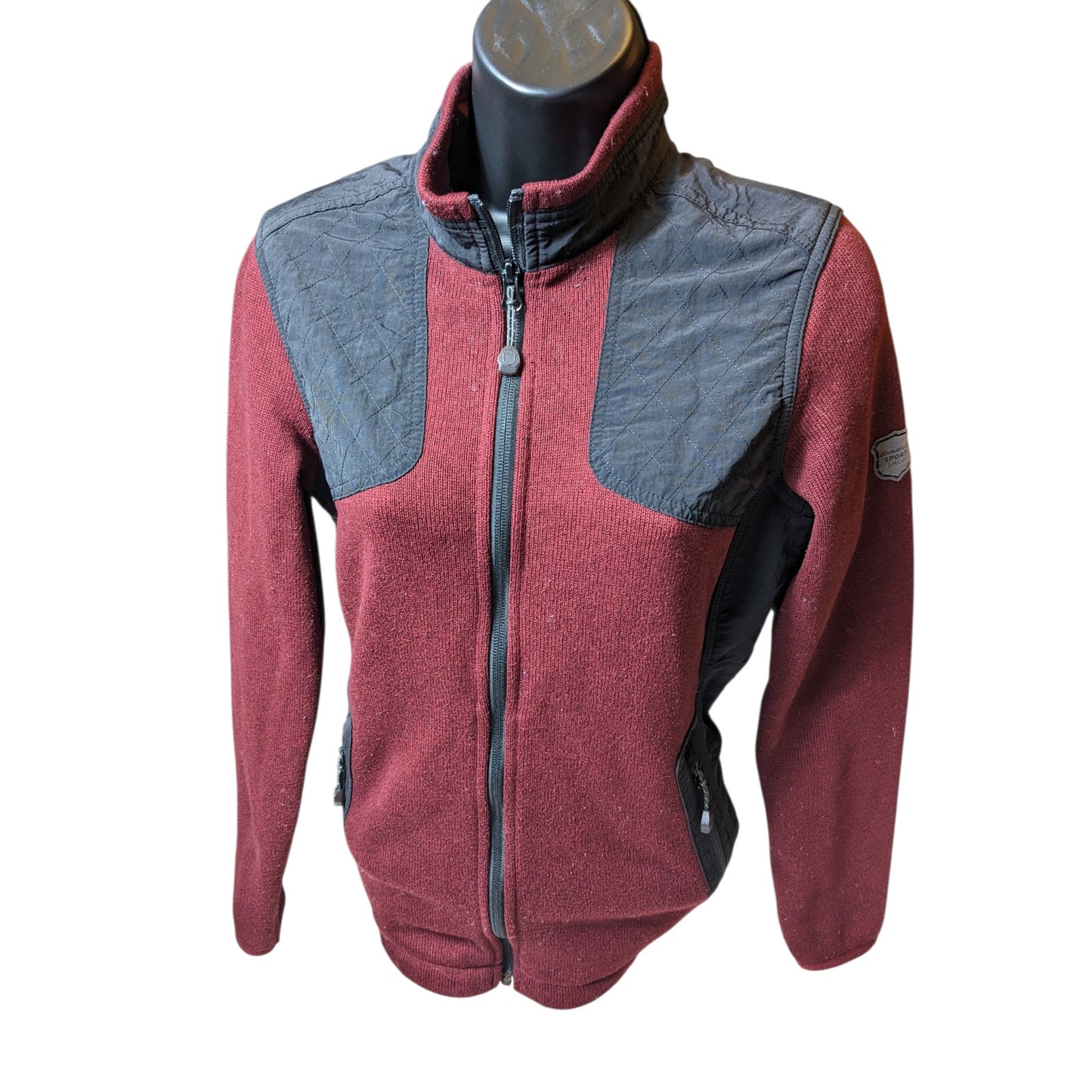 Eddie Bauer Sport Jacket Womens PM Medium Petite Burgundy Zip Hiking Gorpcore