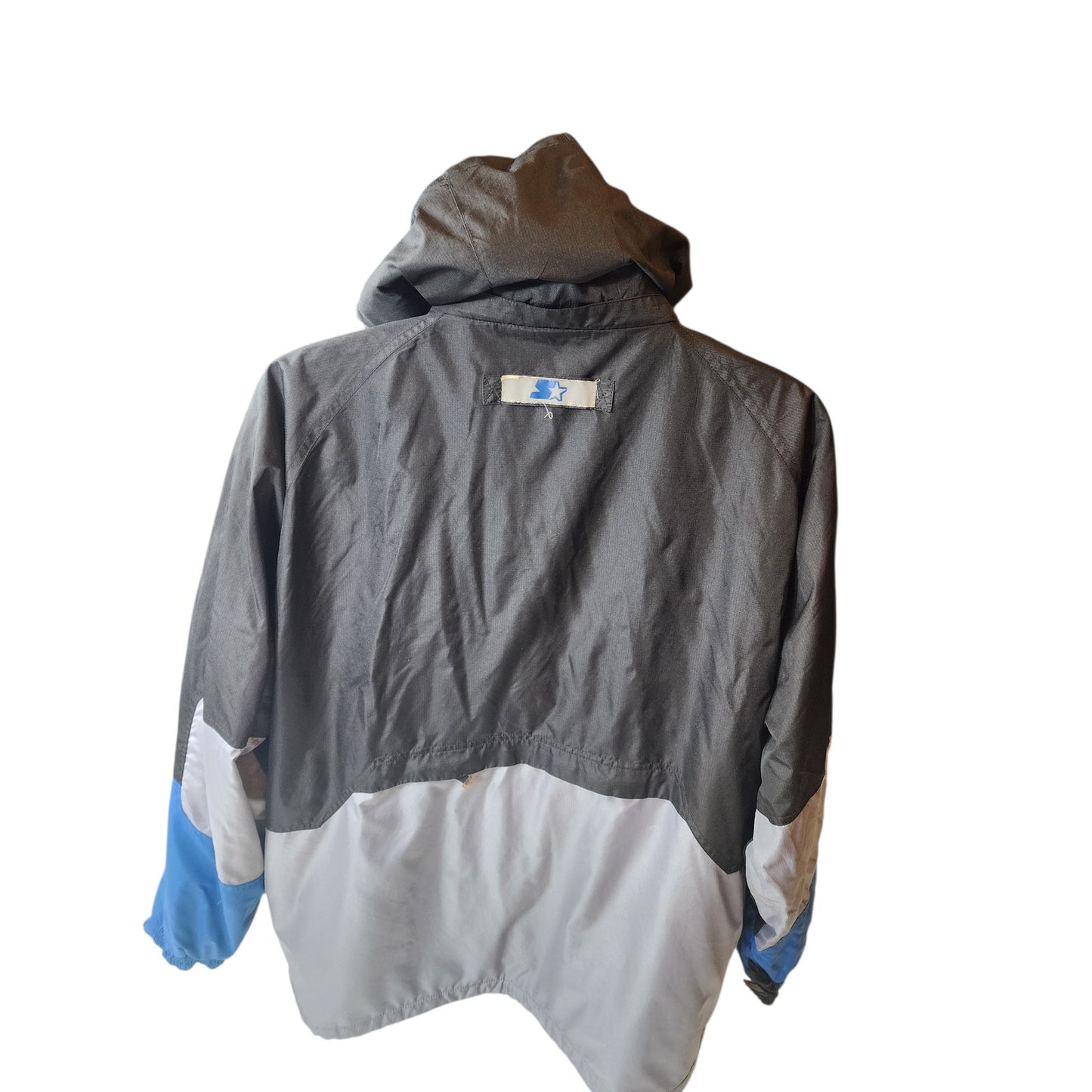 Vintage Starter Ski Jacket Mens Large Hooded Blue 90s Y2K Winter Coat Snow Retro