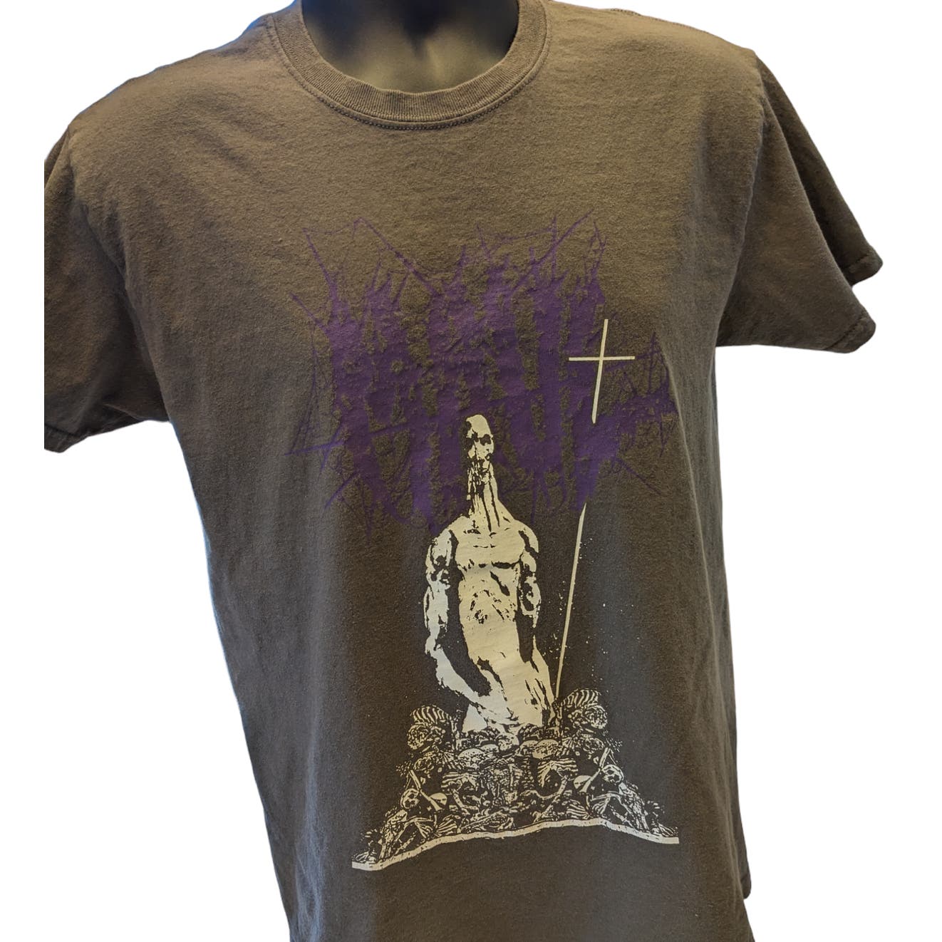Gothic Graphic Tee T Shirt Mens Medium Short Sleeve Skeleton Macabre Heavy Metal