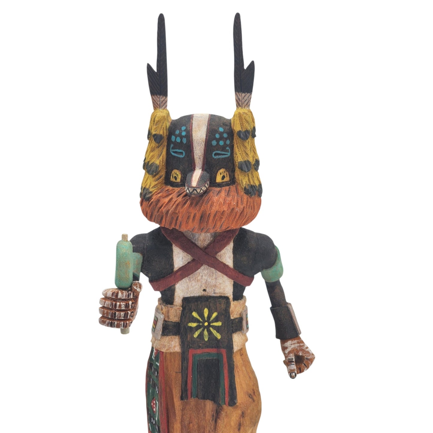 Hopi Kachina Badger Signed Gai-nah-ne Ray Jose Carved Native American Katsina 14