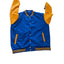Varsity Jacket Mens XXL Letterman Style Bomber Blue Gold Snap Button Retro Style