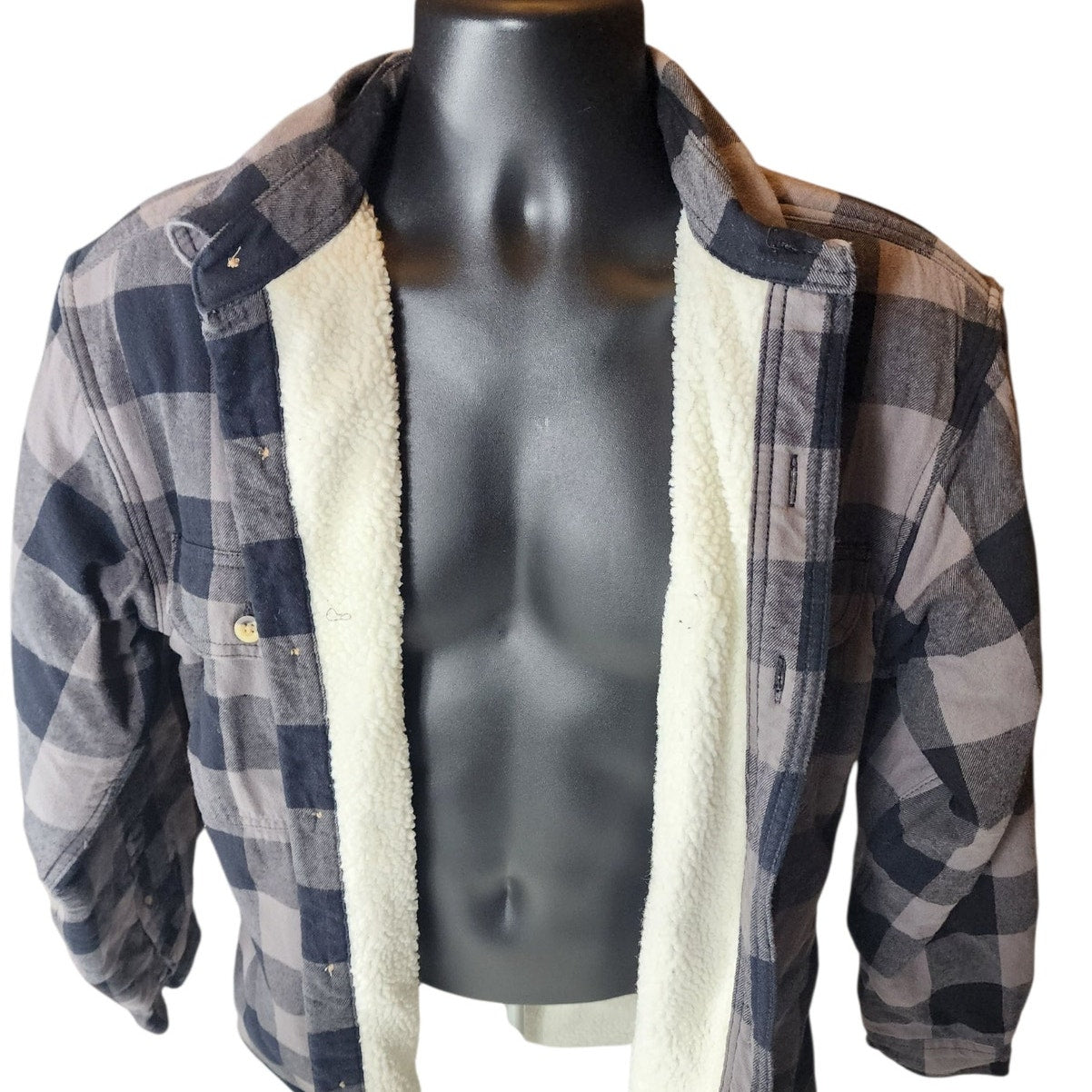 RedHead Fleece Plaid Flannel Jacket Shirt Men Medium Shacket Lumberjack Gorpcore