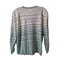 Alfred Dunner Cardigan Women 2X Knit Sweater Striped Ramie Button Front Layering