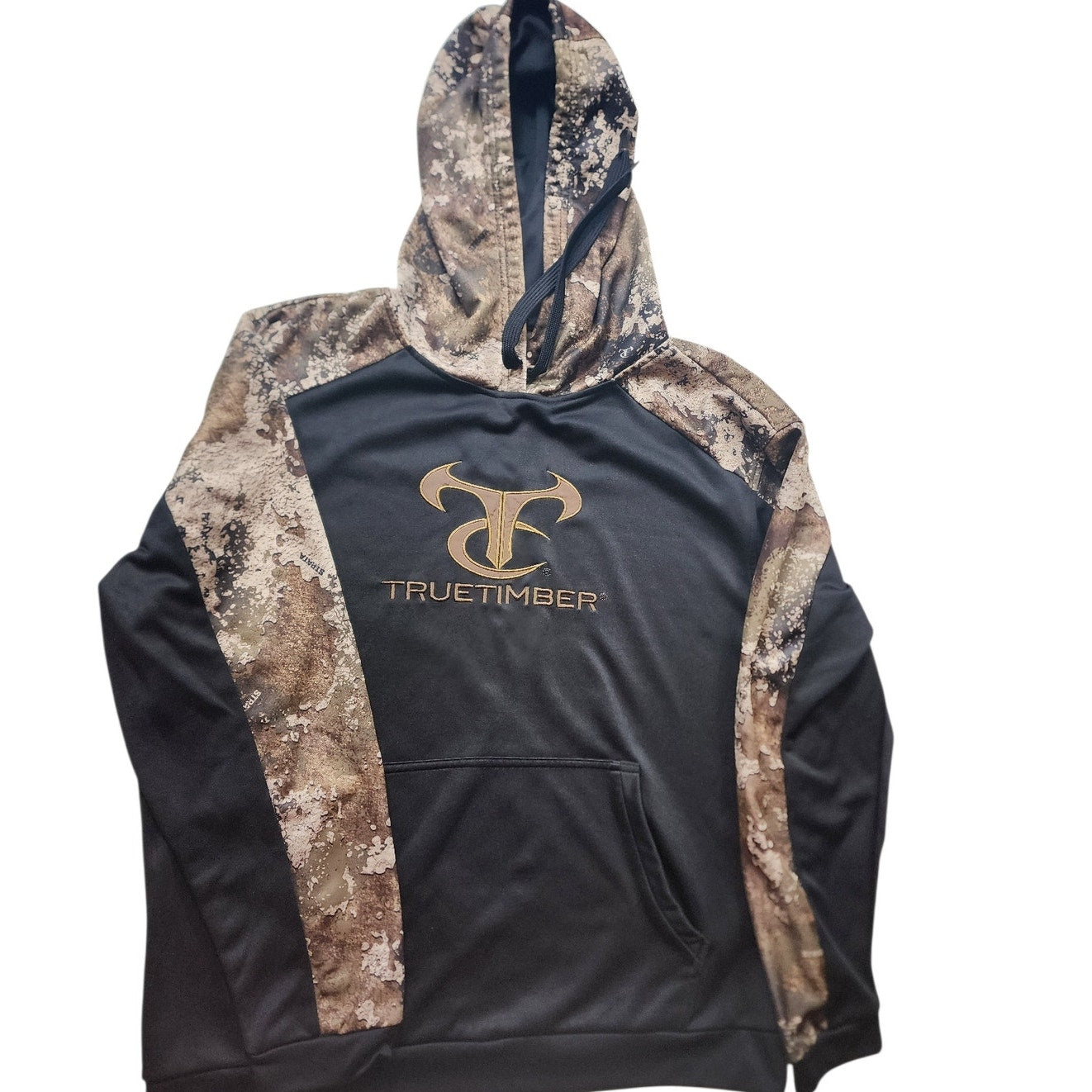 True Timber Hoodie Mens Large Camo Drawstring Hunting Hiking Woodland Gorpcore