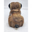 Vintage Bulldog Statue Carved Wooden Dog Figurine Farmhouse Animal Gift Decor 6"
