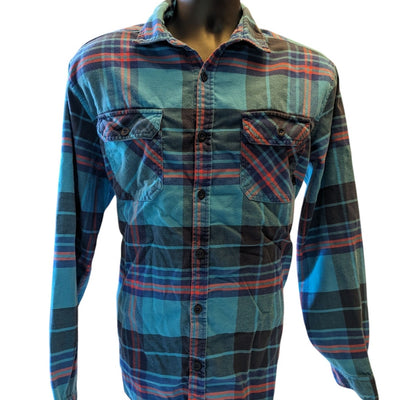 Burton Flannel Shirt Mens Large Plaid Button Up Long Sleeve Snowboarding Style