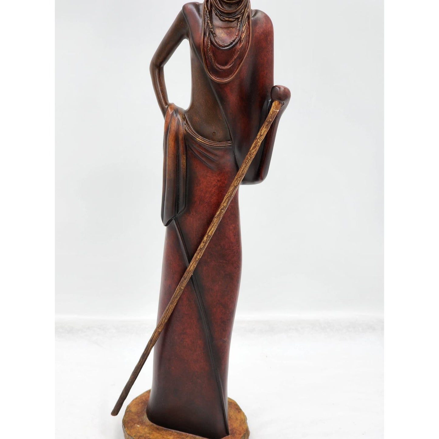 Stacy Bayne African Sculpture Village Life Jaha One Dignity Bronze Patina 21"