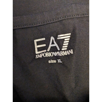 Emporio Armani EA7 Shirt Mens XL Black Long Sleeve Logo Streetwear Athleisure