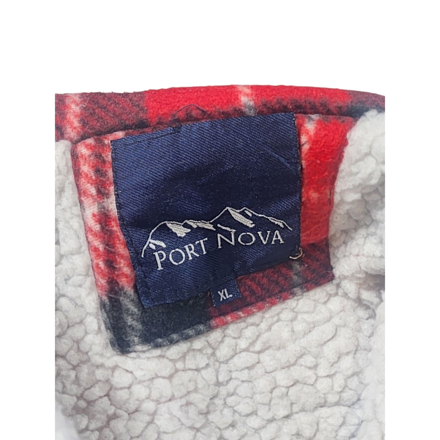 Port Nova Plaid Sherpa Zip Shirt Jacket Men XL Flannel Buffalo Hiking Lumberjack