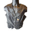 First Manufacturing Leather Vest XL Biker Motorcycle Club Riding Snap Taffeta