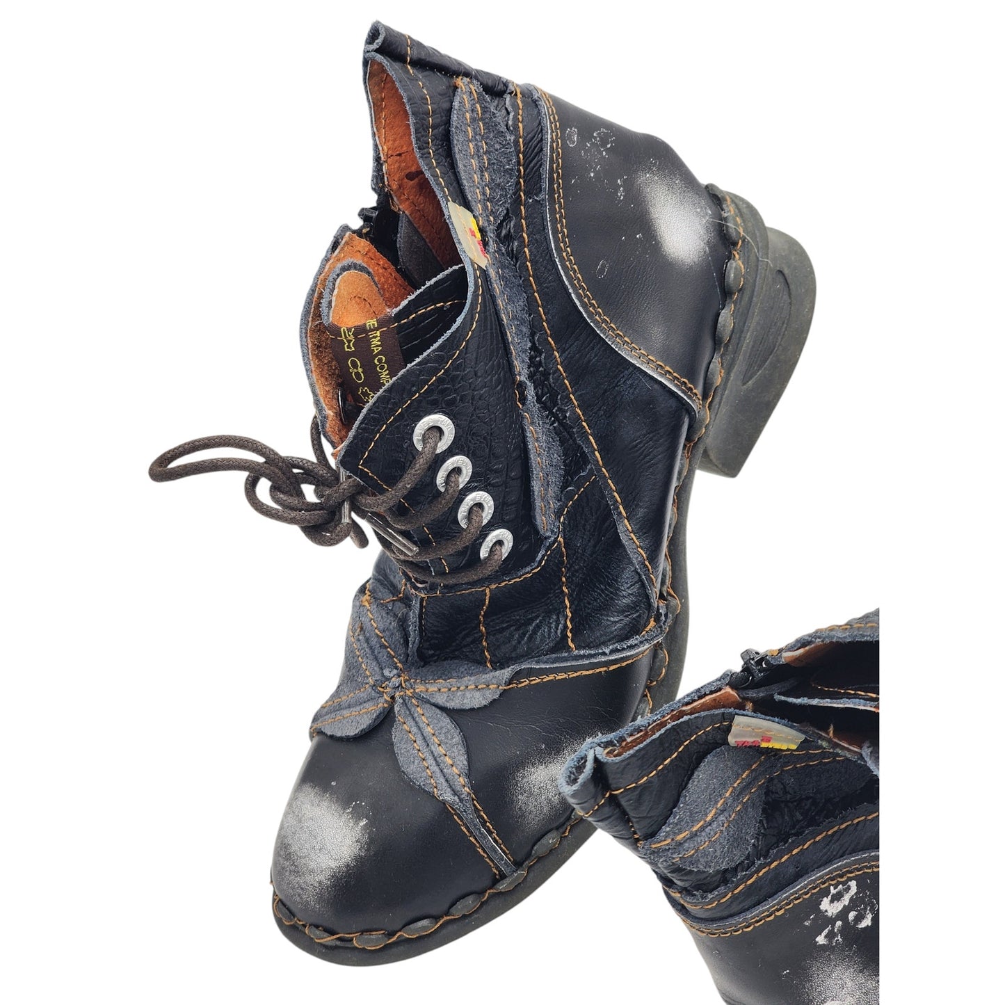 TMA EYES Ankle Boots Mens 8 Leather Germany Punk Grunge Boho Vintage Inspired