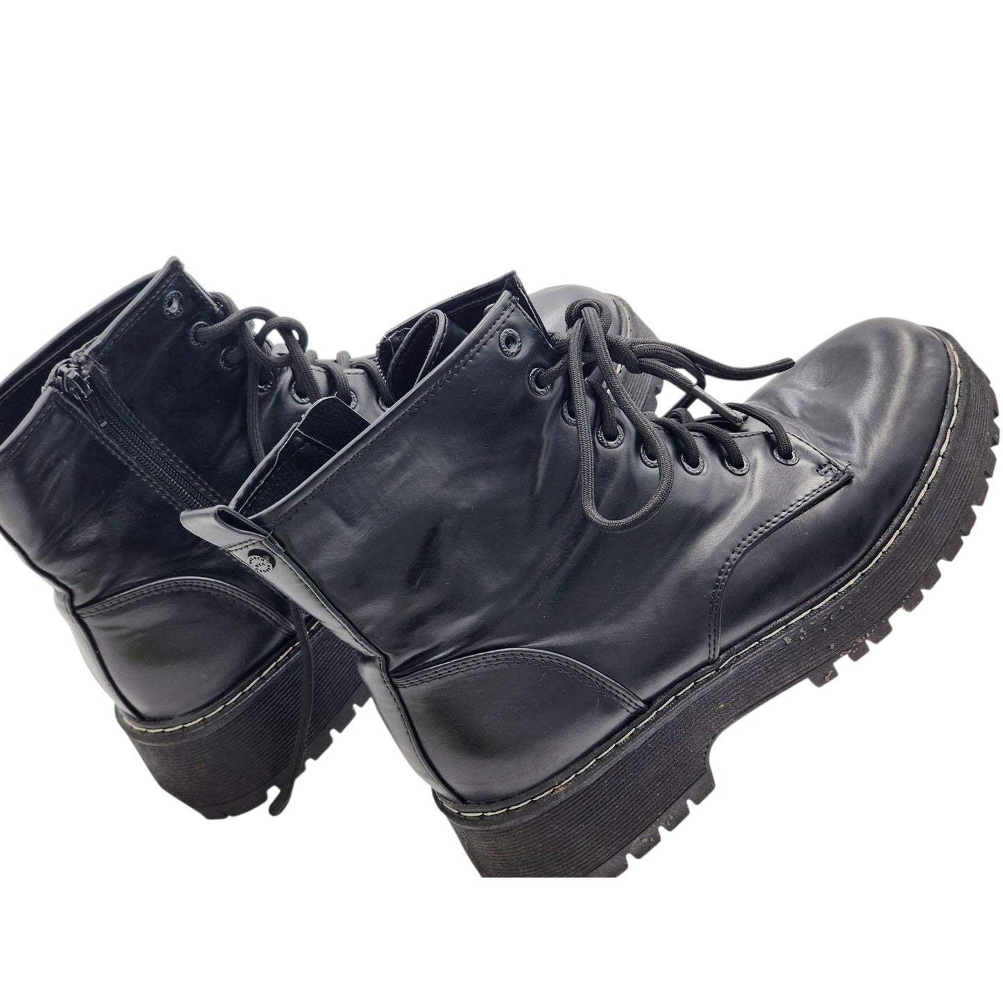 Madden NYC Boots Womens 10 Combat Platform Chunky Zipper Lug Sole Goth Grunge