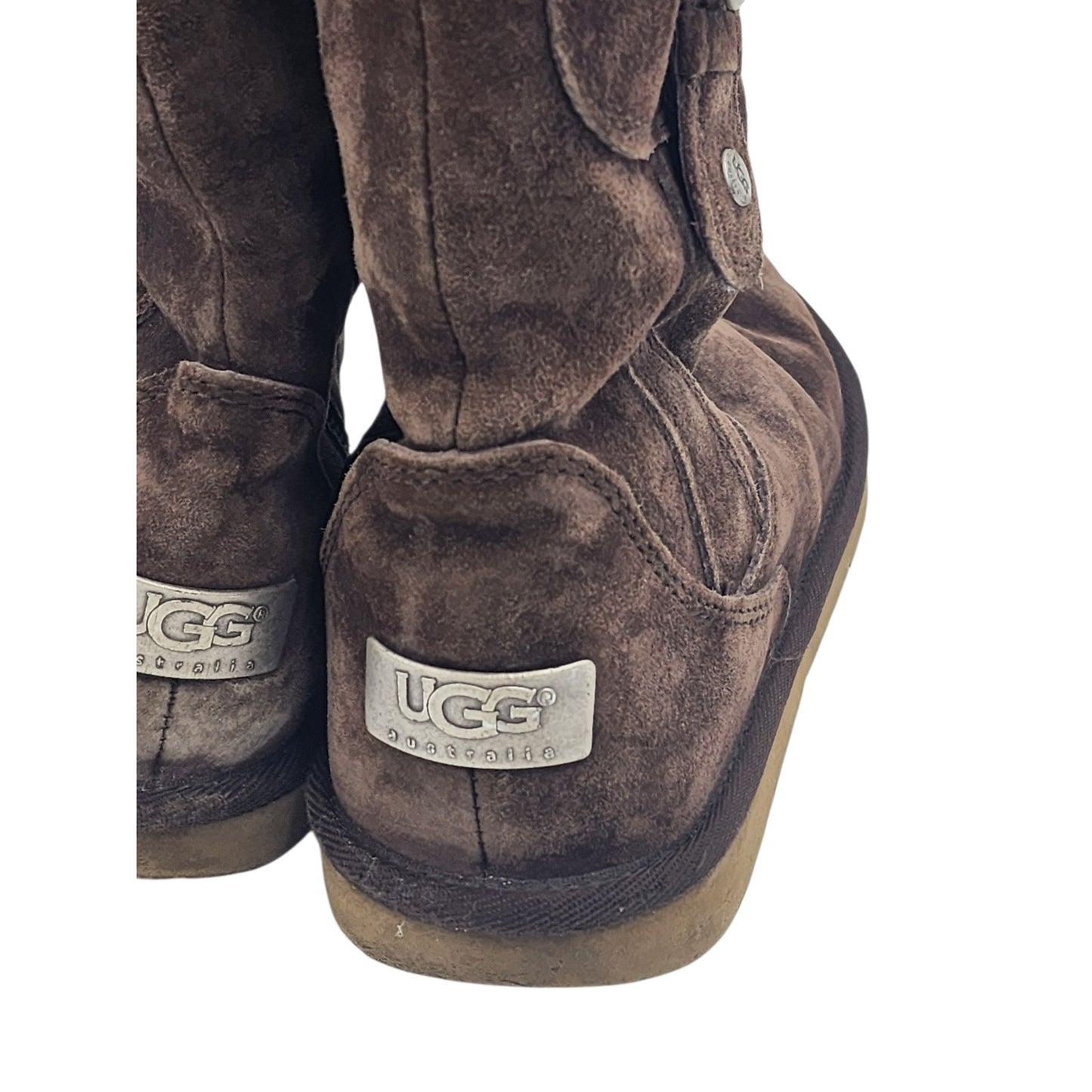 UGG Winter Cargo Boots Womens 7 Suede Shearling Tall Buckle Zip Hiking 5132