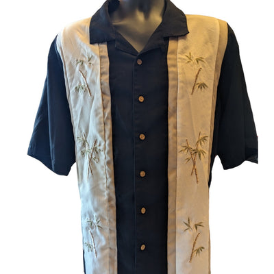 Batik Bay Hawaiian Shirt Mens XL Short Sleeve Tropical Vacation Palm Tree Resort