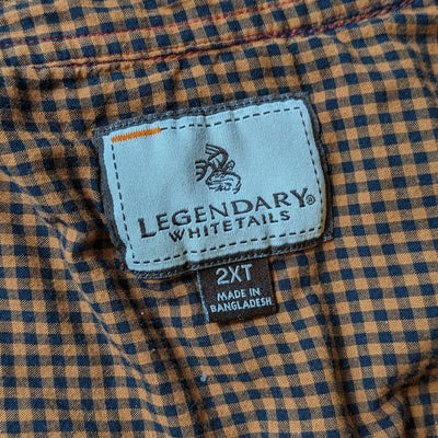 Legendary Whitetails Flannel Shirt Men 2XLT Buffalo Plaid Button Up Lumberjack