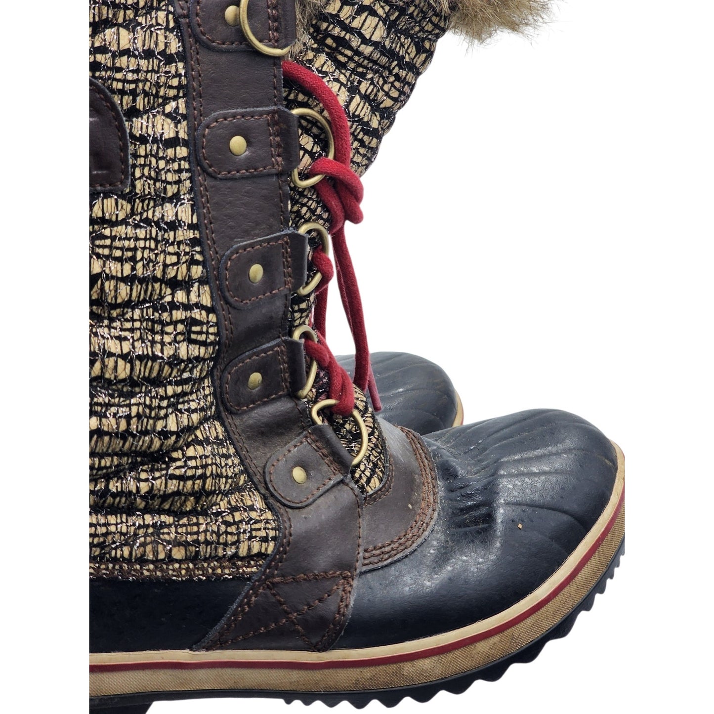 Sorel Tofino Boots Womens 9 Faux Fur Waterproof Winter Snow NL2388-231 Gorpcore