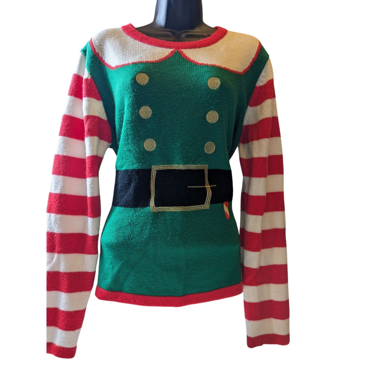 Holiday Time Elf Costume Sweater Womens XL Long Sleeve Xmas Party Ugly Christmas