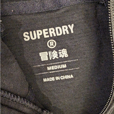 Superdry Hoodie Men Medium Women Large Zip Athletic Sweatshirt Tech Activewear
