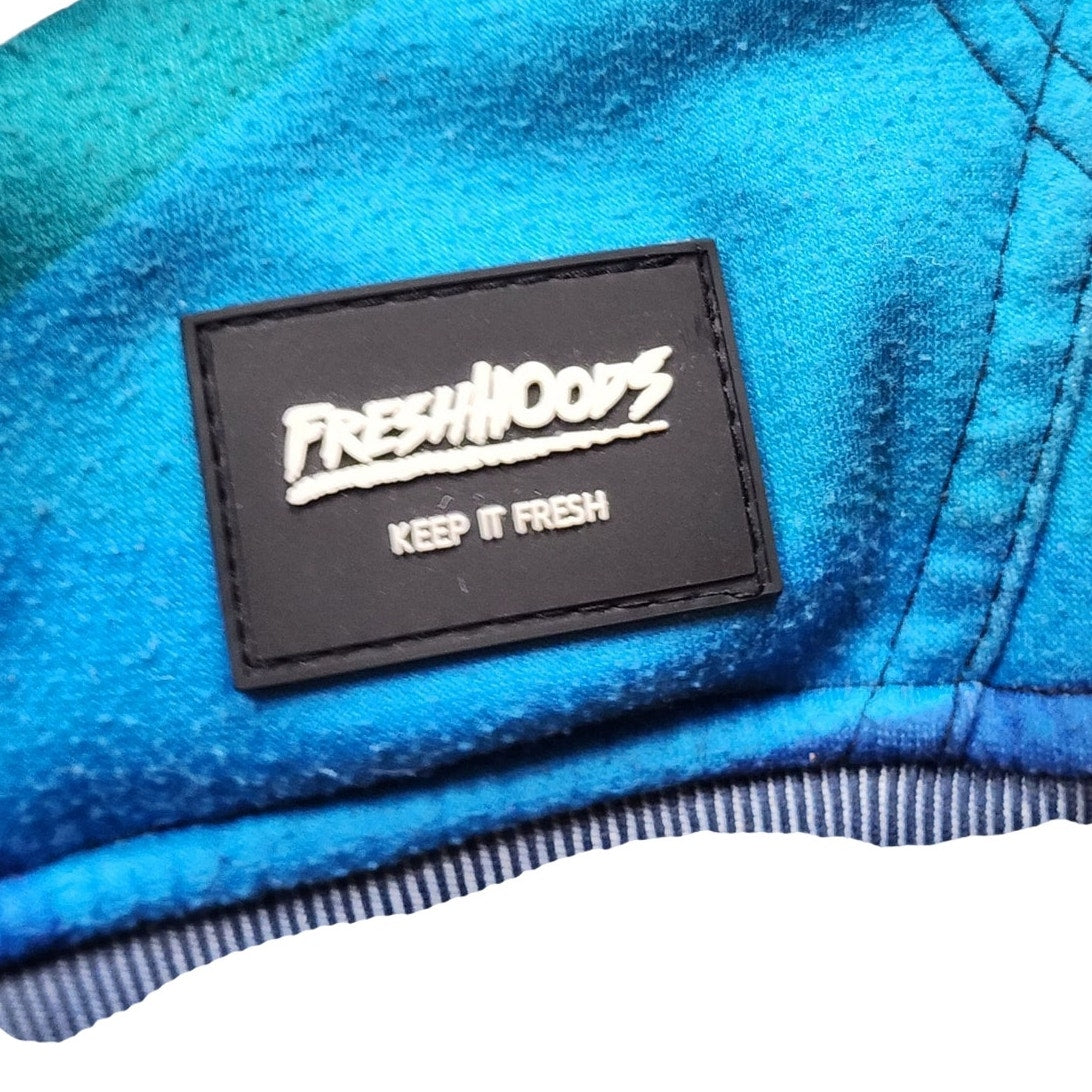 Fresh Hoods Hoodie Mens Medium Blue Purple Geometric Kangaroo Pocket Streetwear